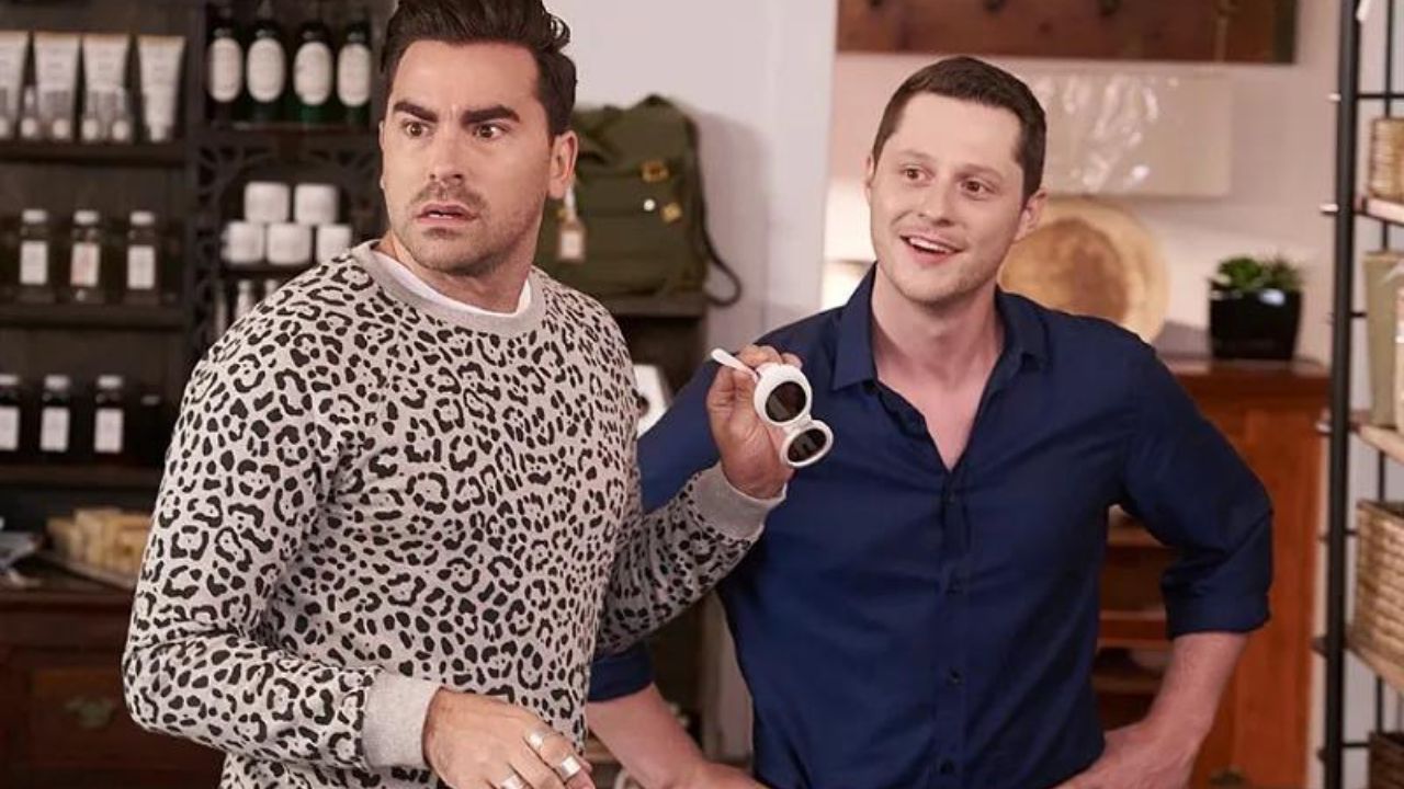 Noah Reid and Daniel Levy in Schitt’s Creek