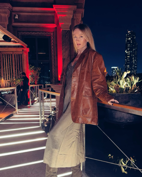 Slip Dress + Leather Jacket For Balanced Soft & Edgy