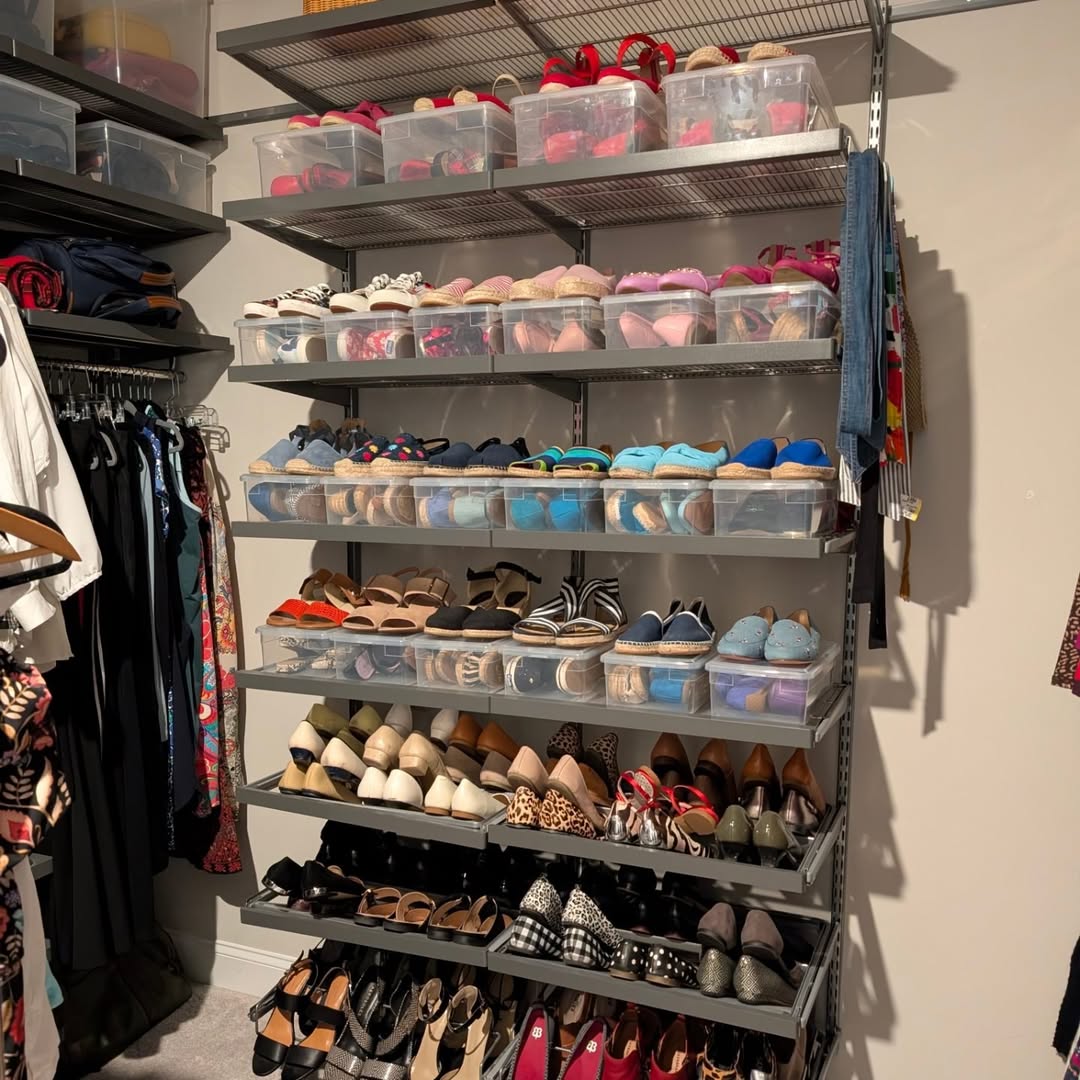 Wall-Mounted Metal Shoe Rack System