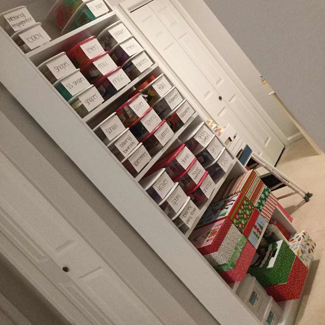 Gift Wrap Storage in Drawer Dividers