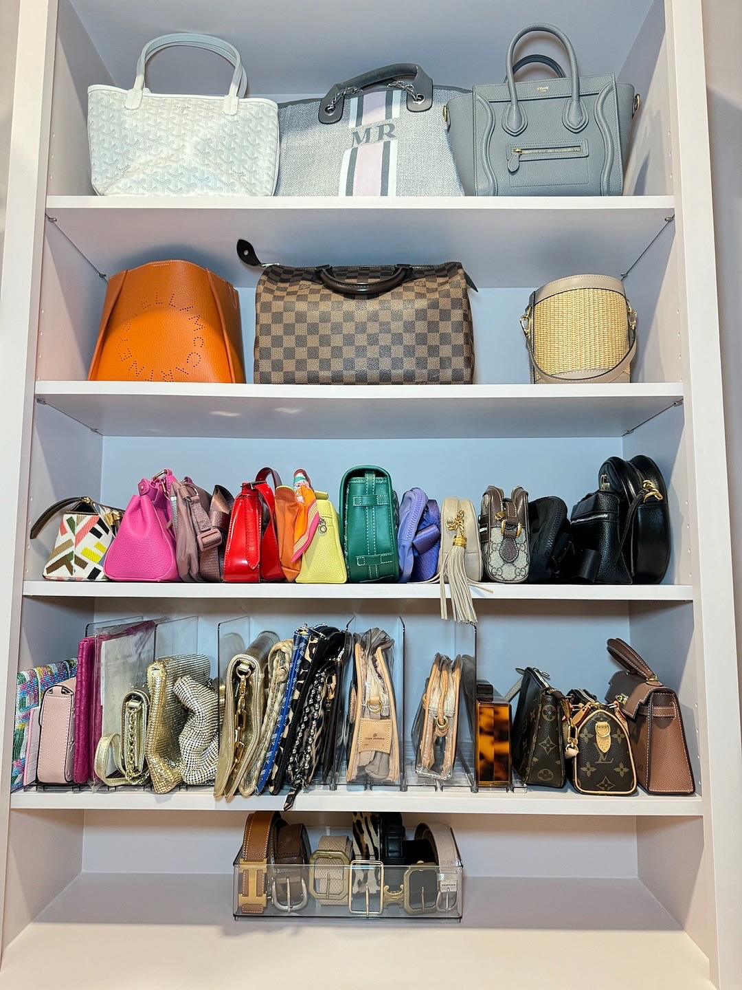 Colorful Handbag Display Shelving