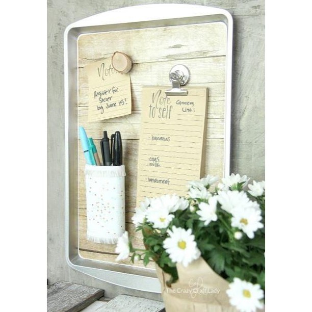 Repurposed Baking Sheet Command Center