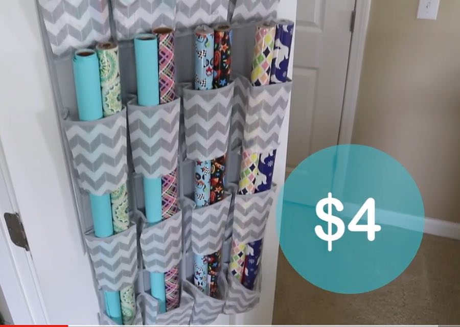 Over-the-Door Gift Wrap Organizer