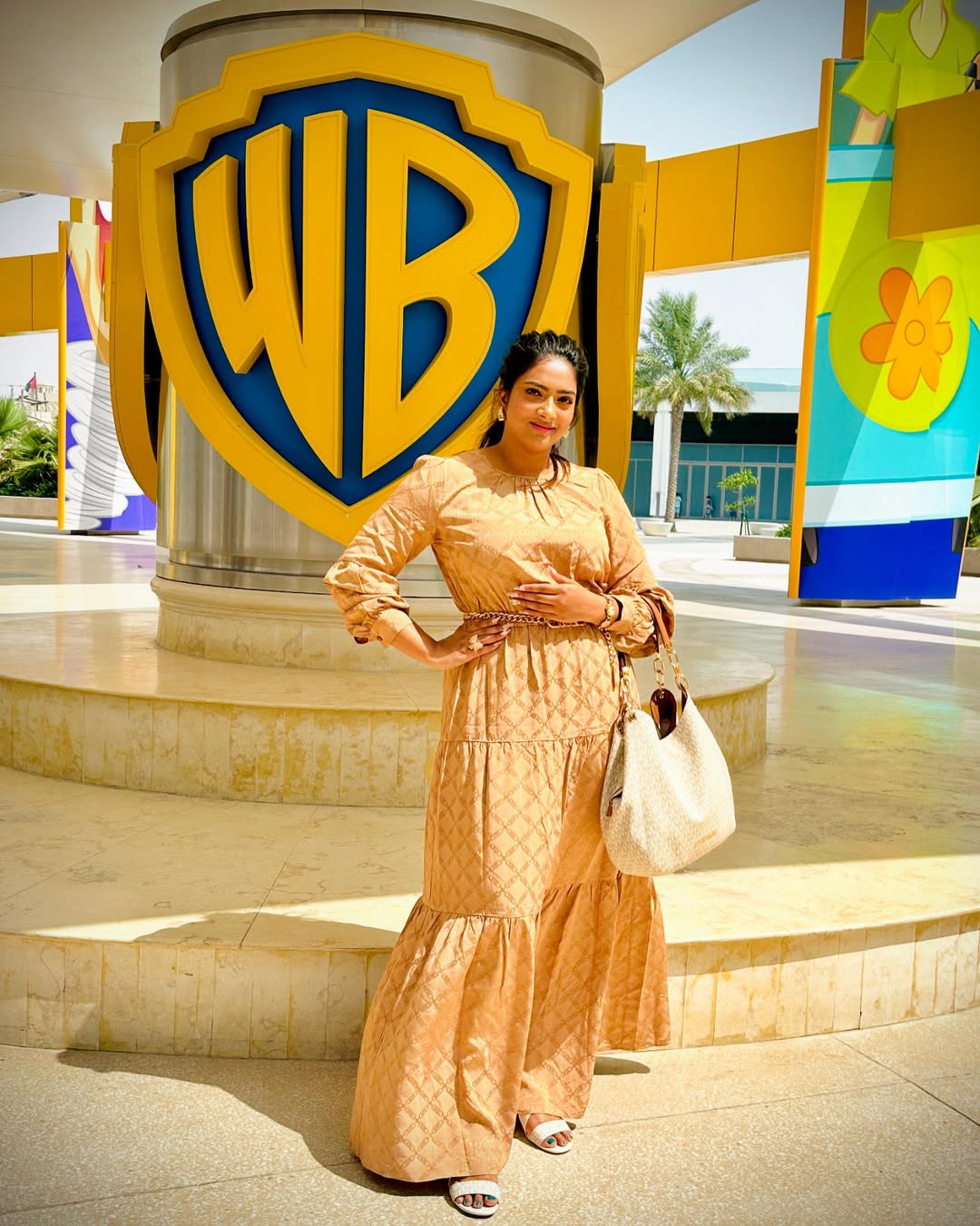 Gold Tiered Maxi Dress