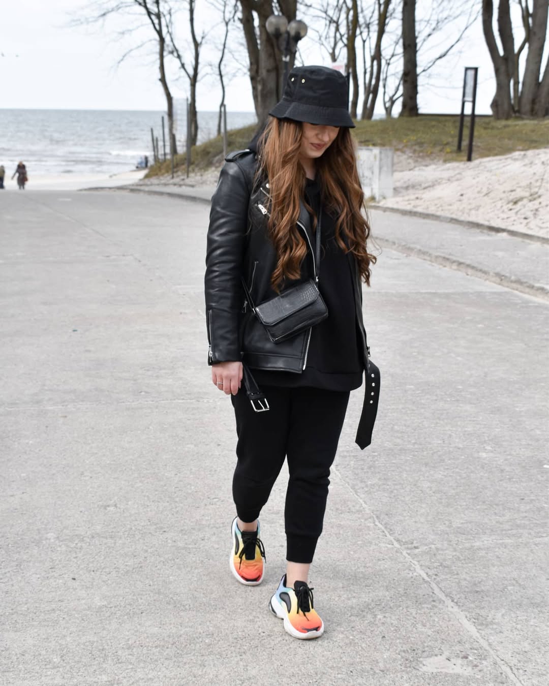 Leather Jacket & Black Outfit