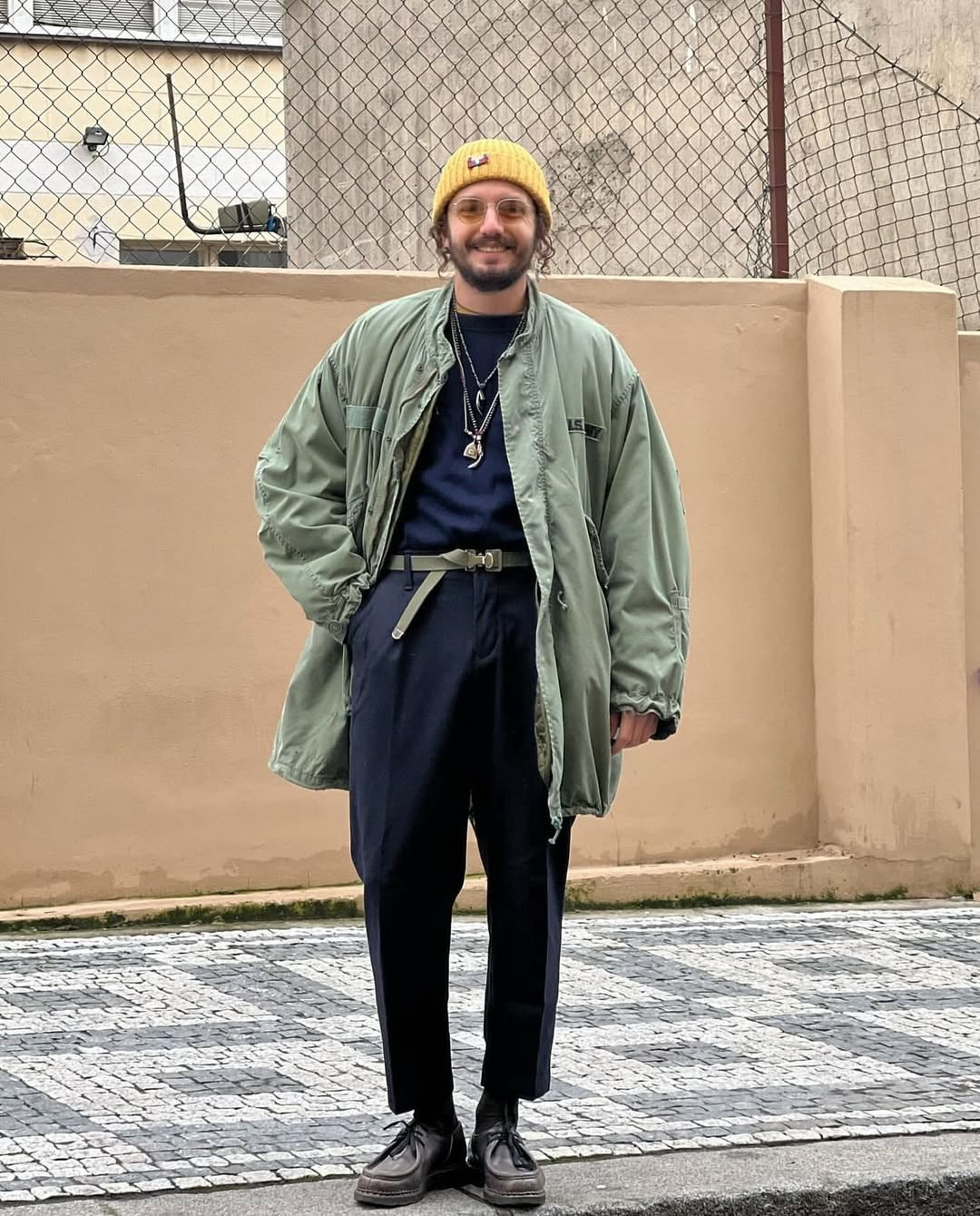 Sage Bomber Jacket & Navy Pants