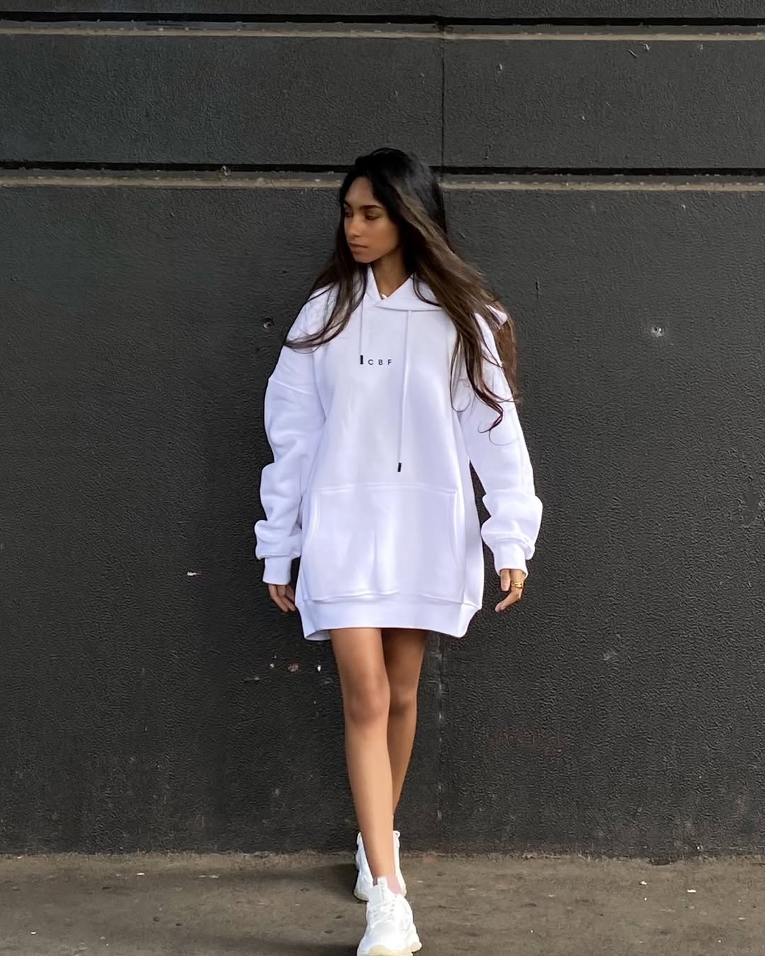 White Hoodie Dress