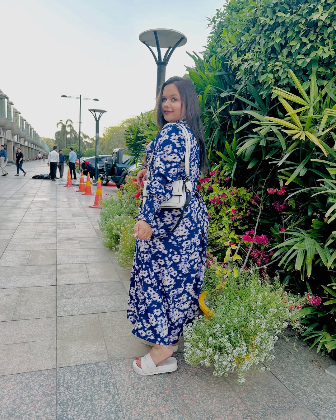 Navy Floral Maxi Dress