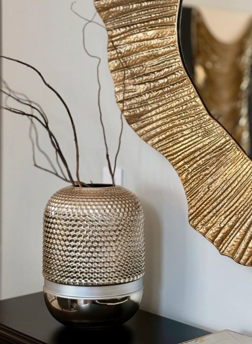 Metallic Textured Vase