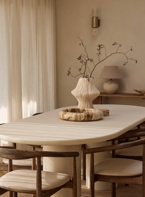 Sculptural White Vase Centerpiece