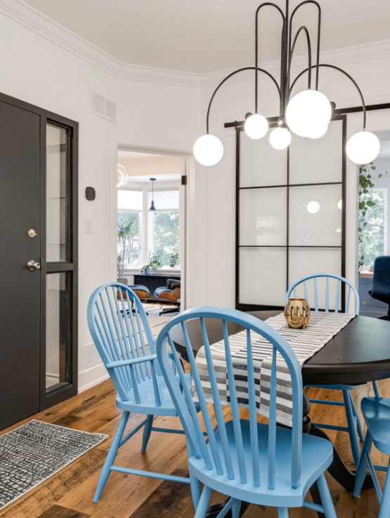 Blue Painted Dining Chairs