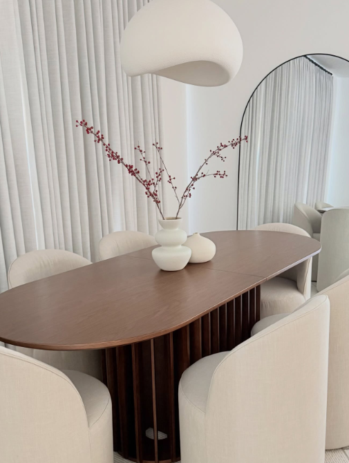 Arched Mirror Behind Table