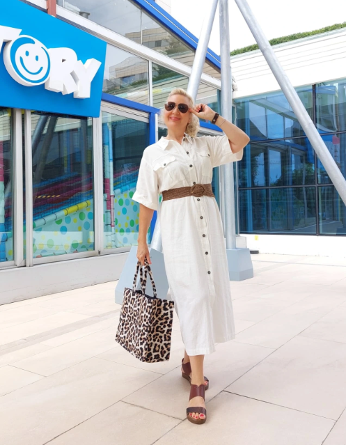 White Button-Down Maxi Dress