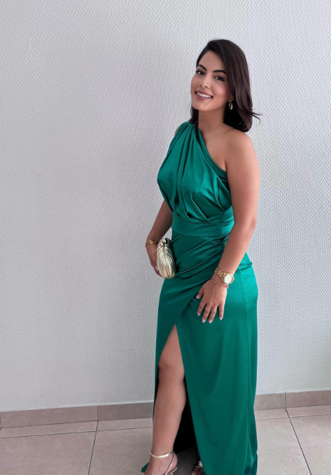 Emerald Green One-Shoulder Gown