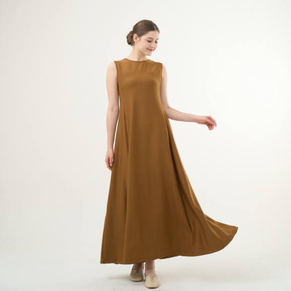 Camel Brown Maxi Dress
