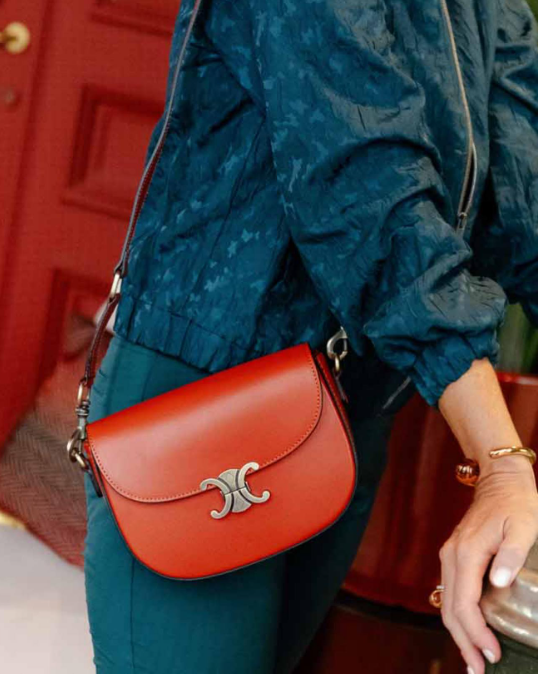 Orange Crossbody with Hardware Detail