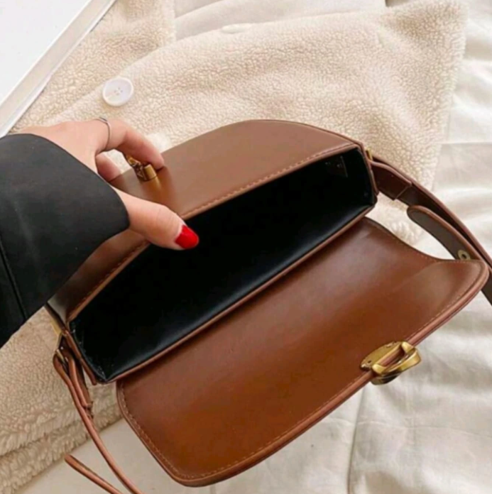 Brown Two-Tone Shoulder Bag