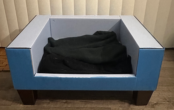 Painted Blue Cardboard Sofa