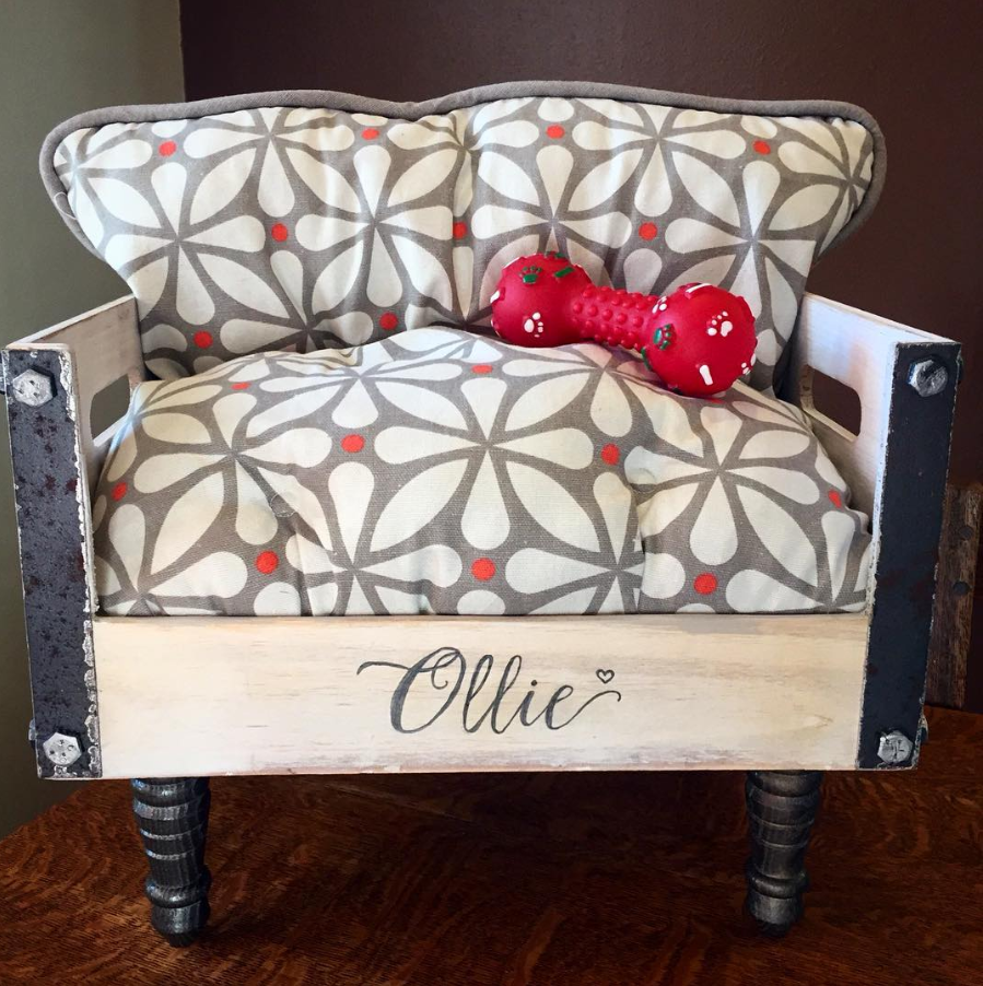 Upcycled Upholstered Chair Dog Bed