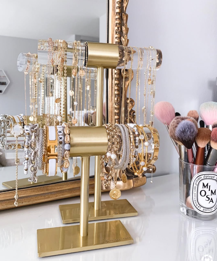 Luxe Gold Tiered Jewelry Stand