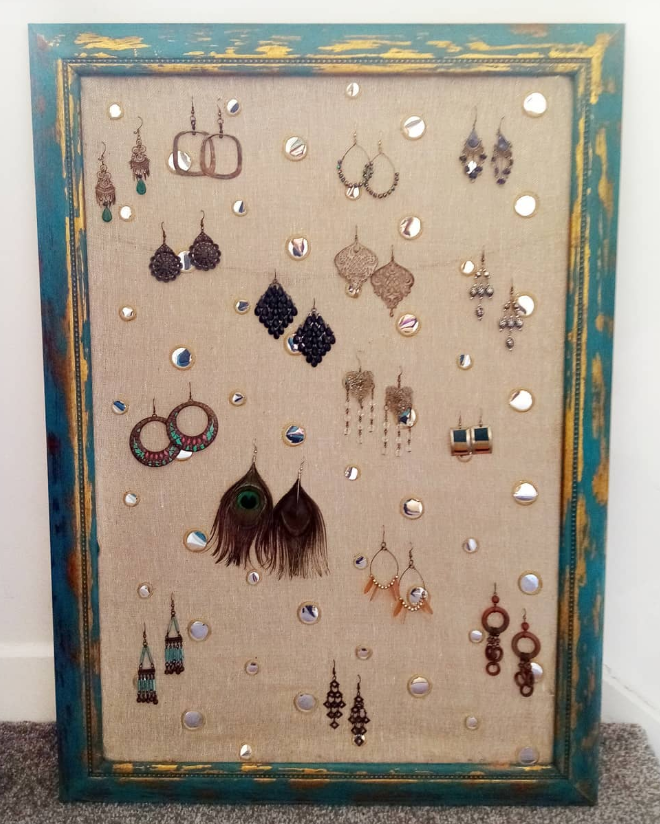 Distressed Turquoise Frame Earring Board