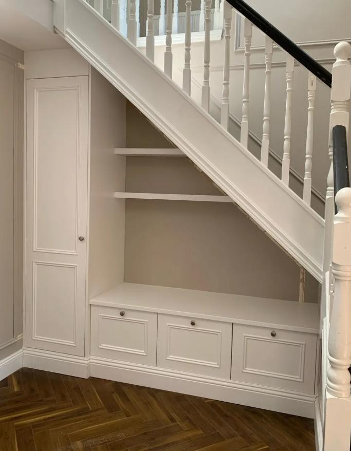 Traditional White Built-In with Drawers