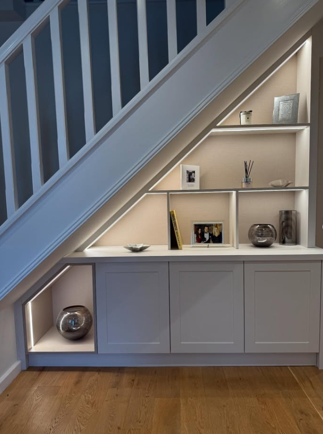 Contemporary Gray Storage with LED Lighting