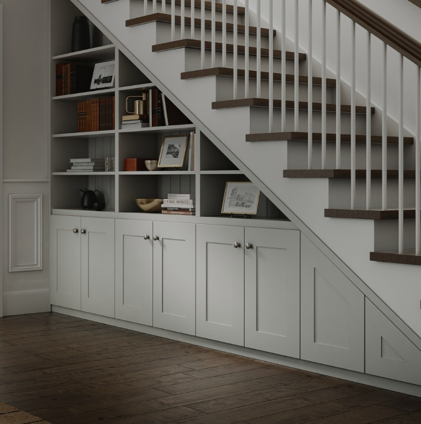 Open Shelving with Cabinet Combination