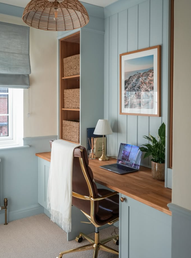 Charming Cottage-Style Office with Custom Built-Ins