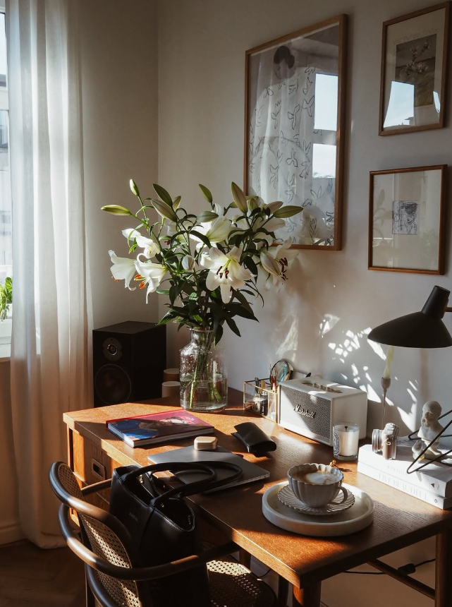 Sunlit Vintage-Inspired Workspace
