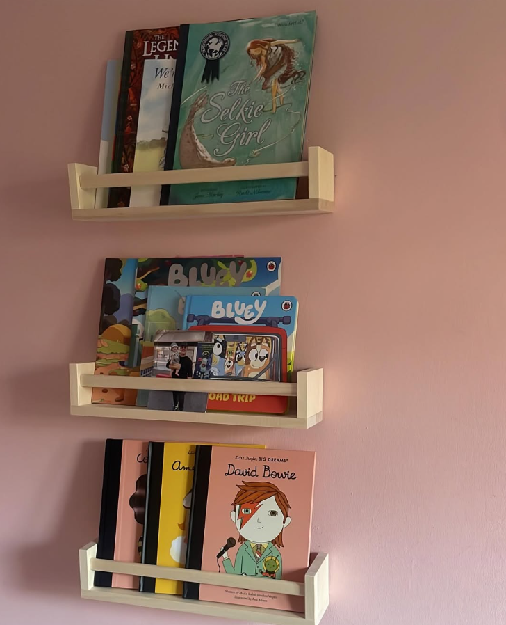 Minimalist Wall-Mounted Book Ledges