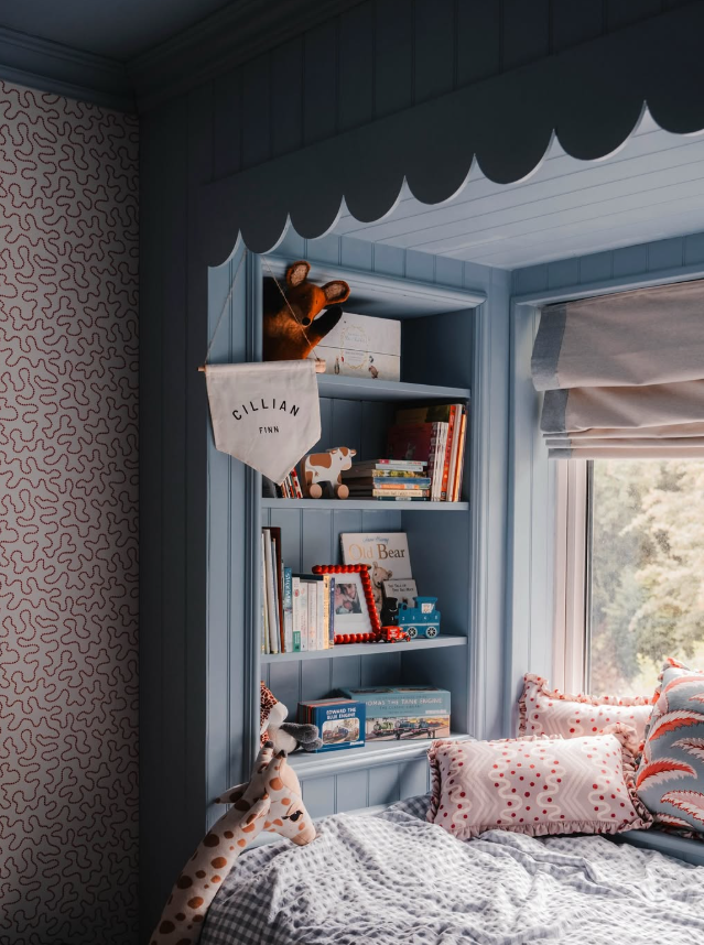 Charming Built-In Nook with Scalloped Detailing