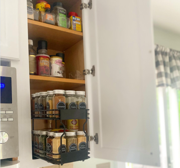 Pull-Out Chrome Baskets for Baking Supplies