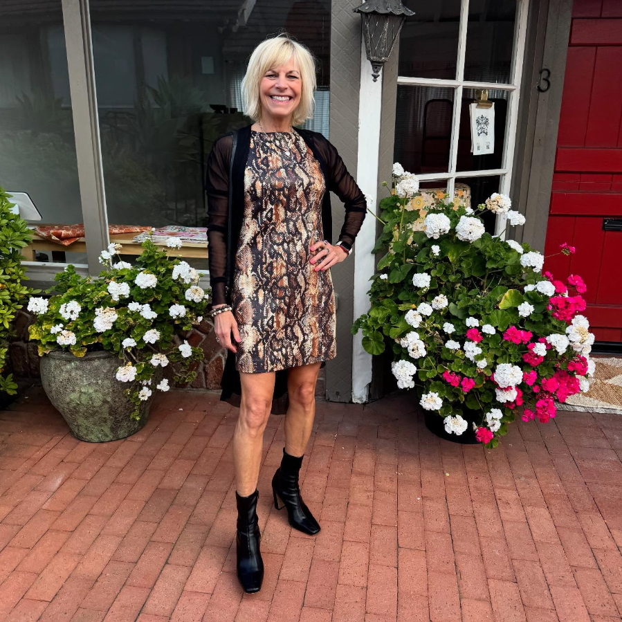 Edgy Elegance in Snake Print Mini Dress