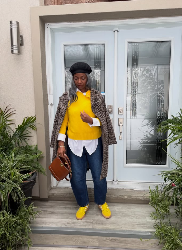 Bold Color Blocking with Leopard Print