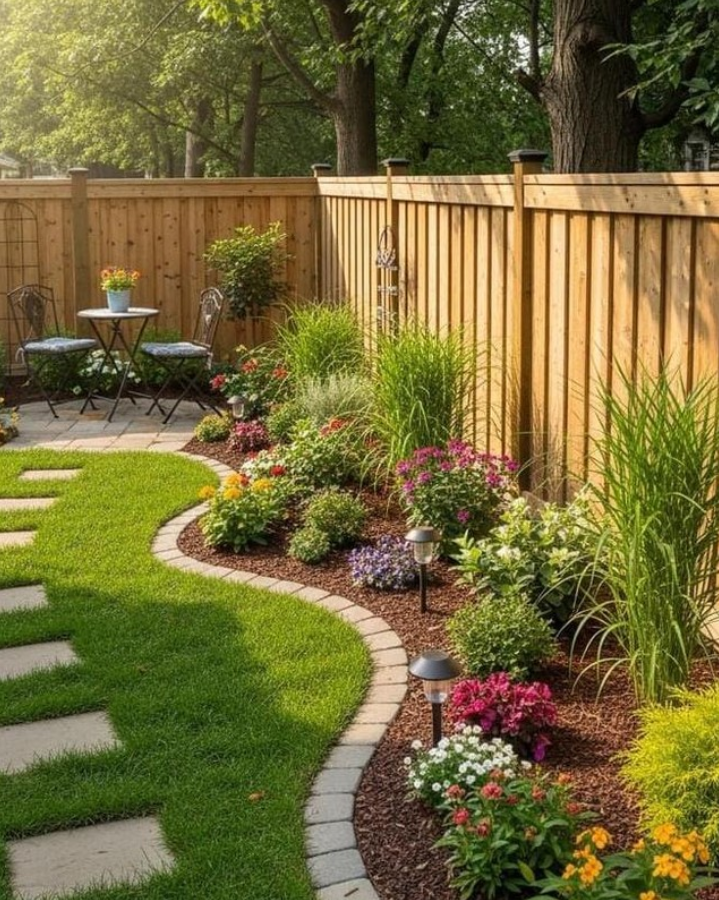 Charming Garden Border Patio Design