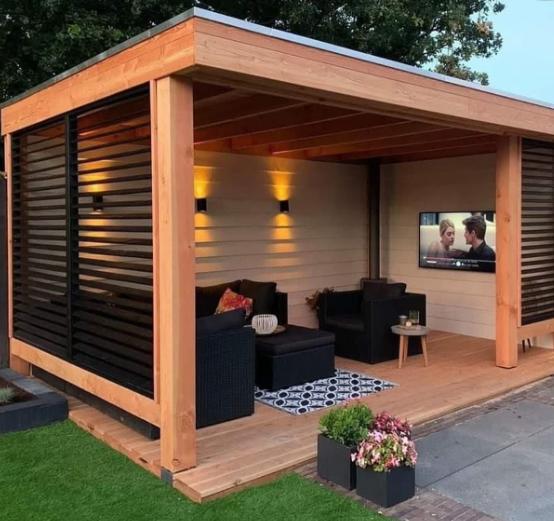 Modern Covered Outdoor Living Room