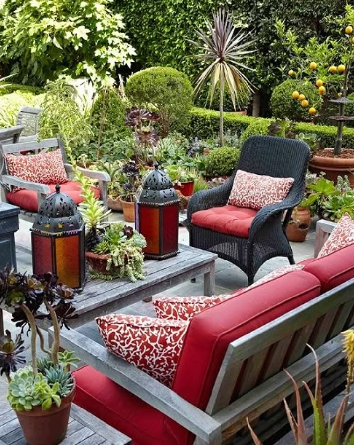 Vibrant Eclectic Garden Patio