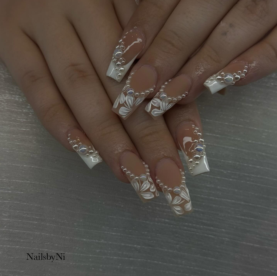 Sophisticated French with Pearl Embellishments