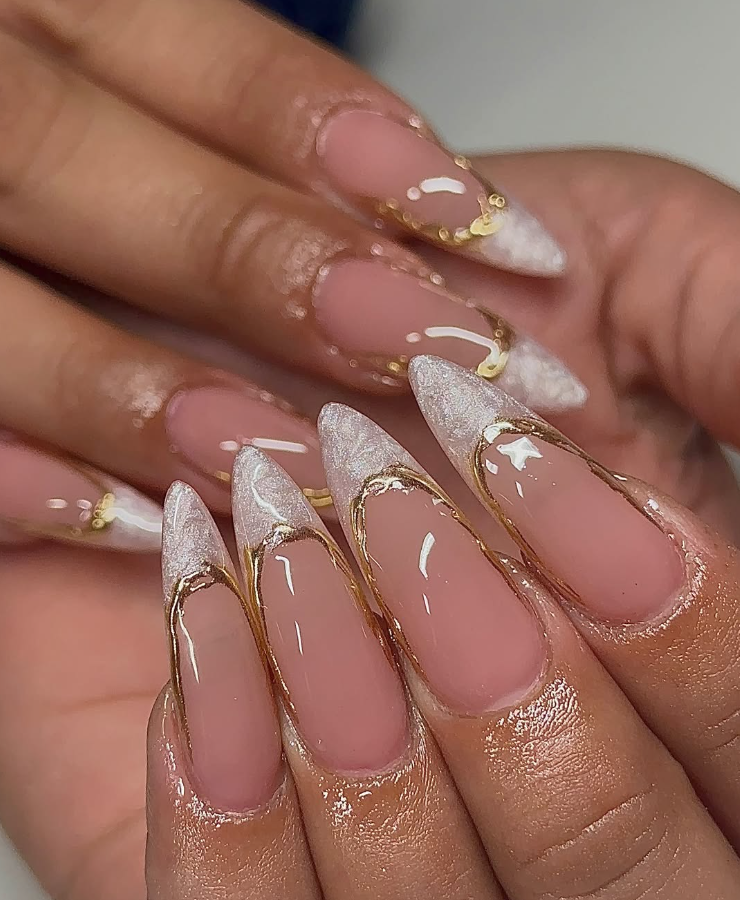 Luxe Gold and Glitter French Design