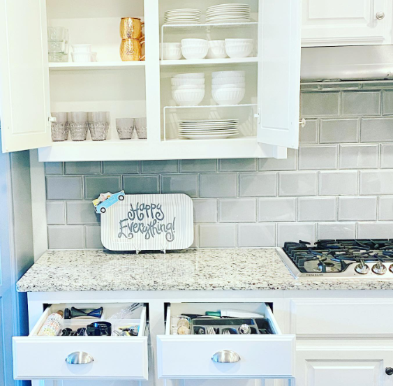 White Cottage Kitchen with Open Shelving