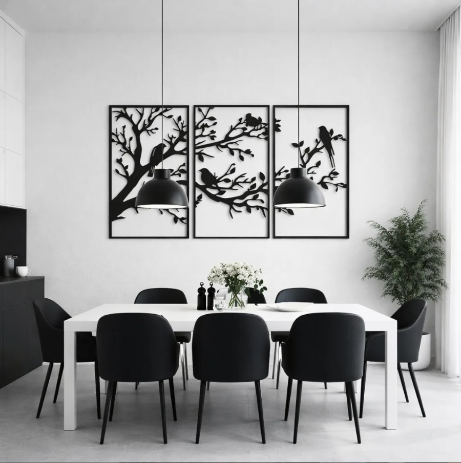 Dramatic Tree Branch Triptych