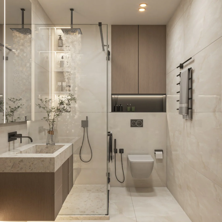 Modern Neutral Wet Room Design
