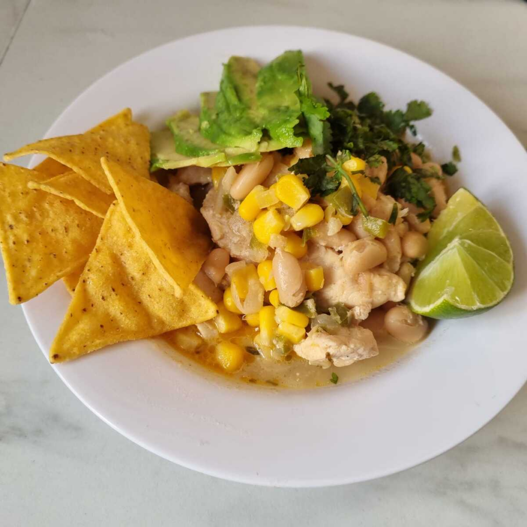Macro-Friendly White Chicken Chili