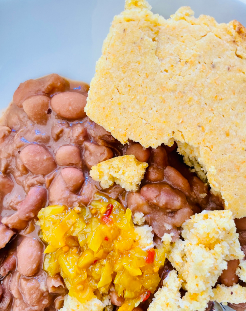 Meatless Pinto Beans and Cornbread