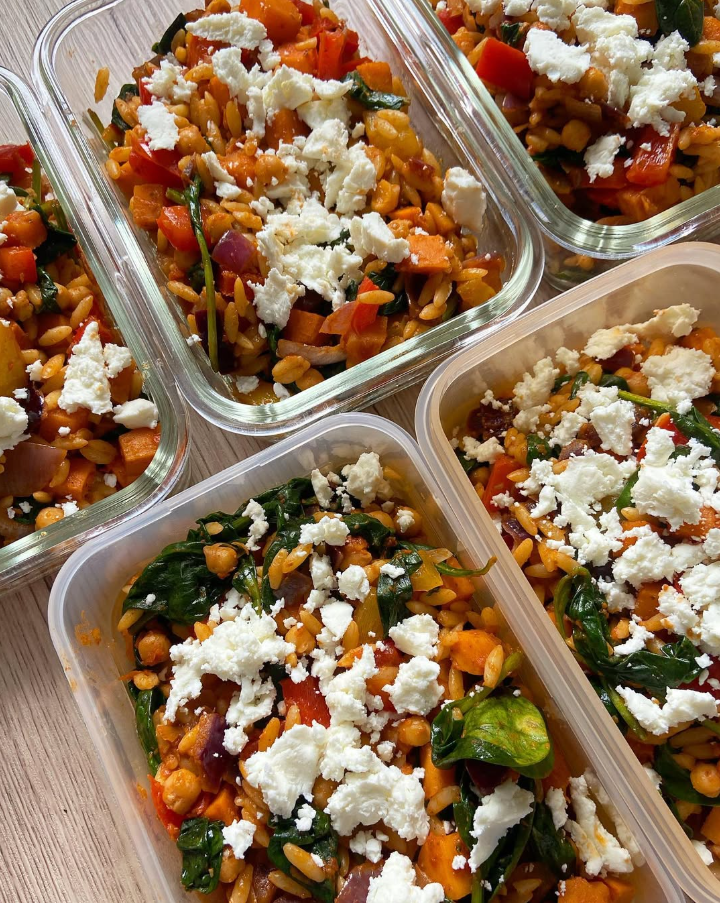 Pesto Roasted Veg & Feta Orzo