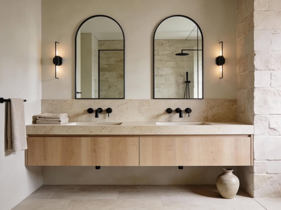 Modern Minimalist Double Vanity