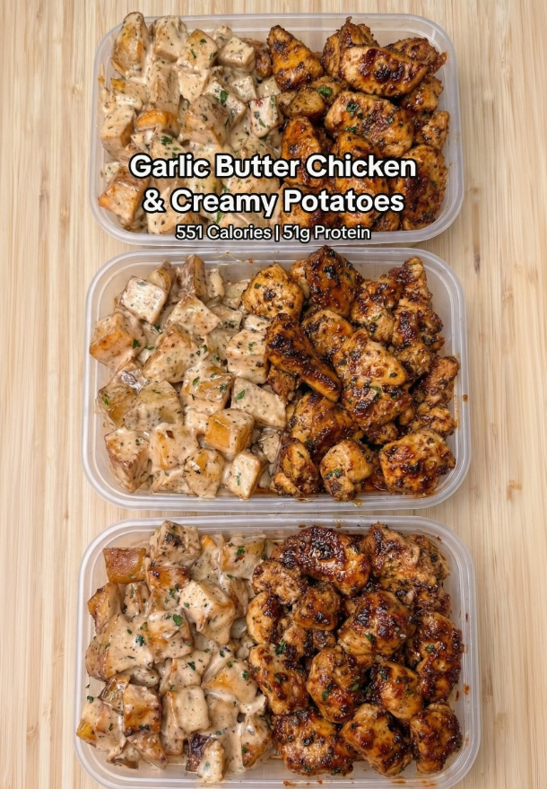 Garlic Butter Chicken & Creamy Potatoes