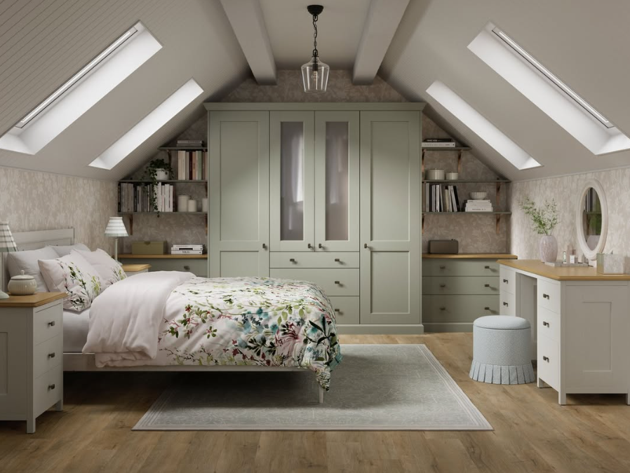 Attic Bedroom with Full Storage Suite