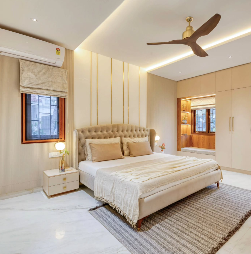 Floor-to-Ceiling Wardrobe in Neutral Tones